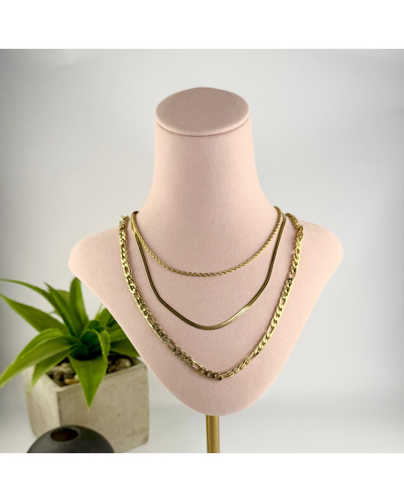 Dámsky oceľový náhrdelník trojkombinácia-321626-20