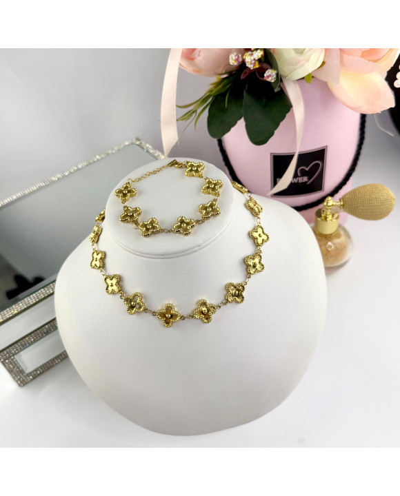 Dámska oceľová súprava pozlátená-322246-20