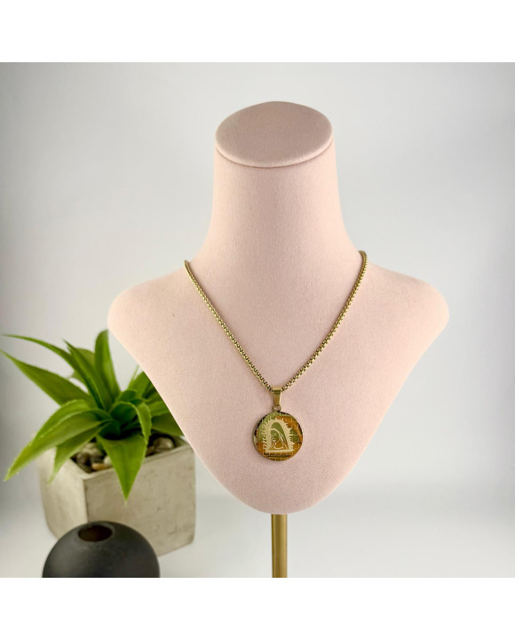 Oceľový náhrdelník s príveskam medailón Mária-321758-20