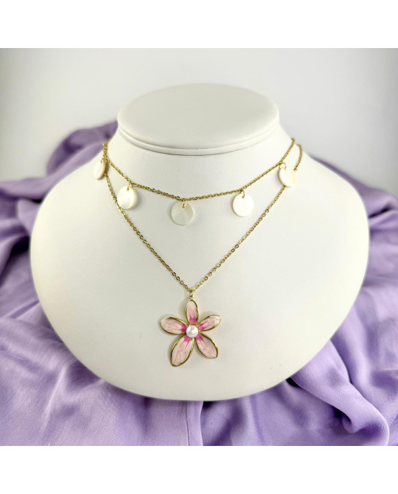 Dámsky oceľový náhrdelník s príveskami-321593-20