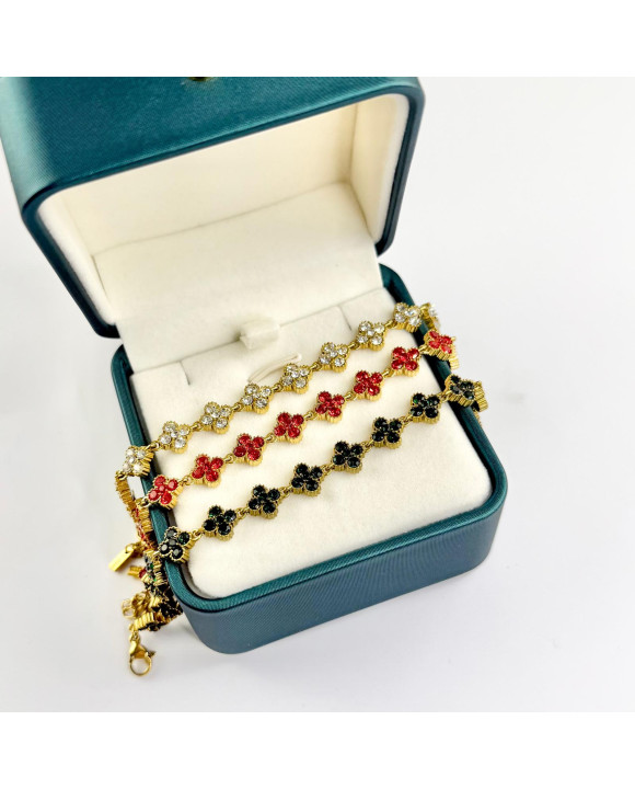 Dámsky oceľový náramok červený-321583-20