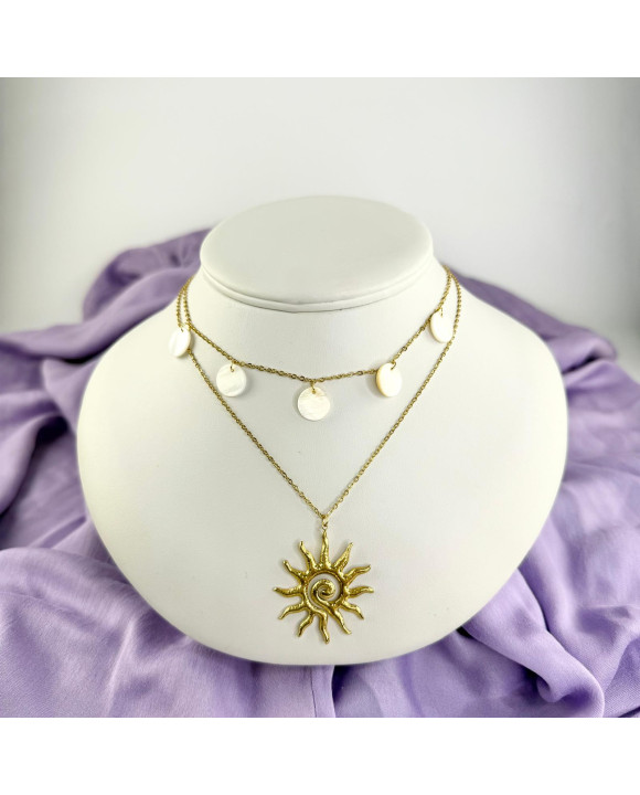 Dámsky oceľový náhrdelník s príveskami-321592-20