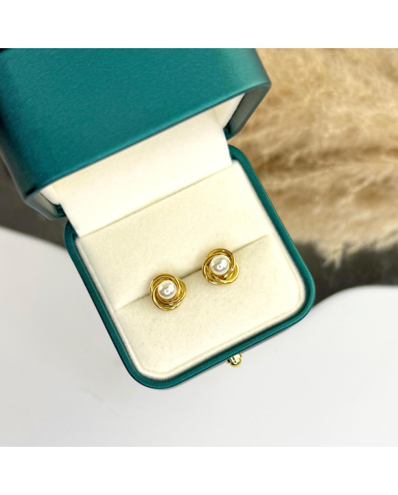 Oceľové náušnice pozlátené-321528-20