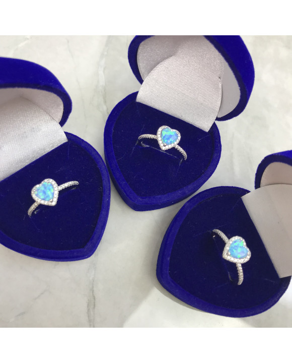 Strieborný prsteň s modrým srdiečkom-156688-20