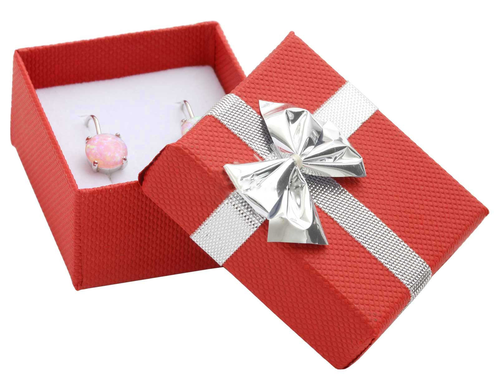 Červená papierová darčeková krabička s mašľou-278230-31