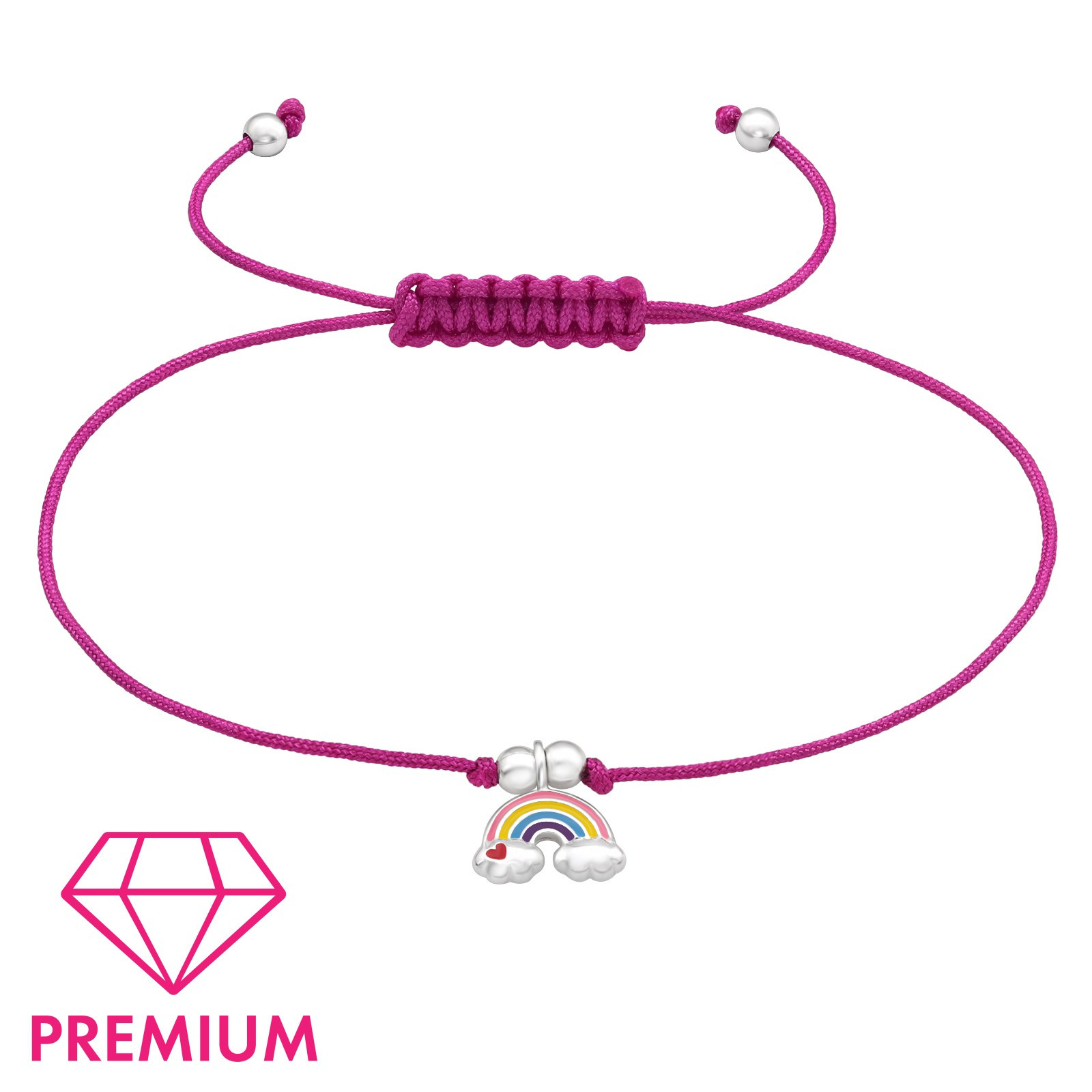 Pletený náramok so strieborným príveskom dúha-294647-34