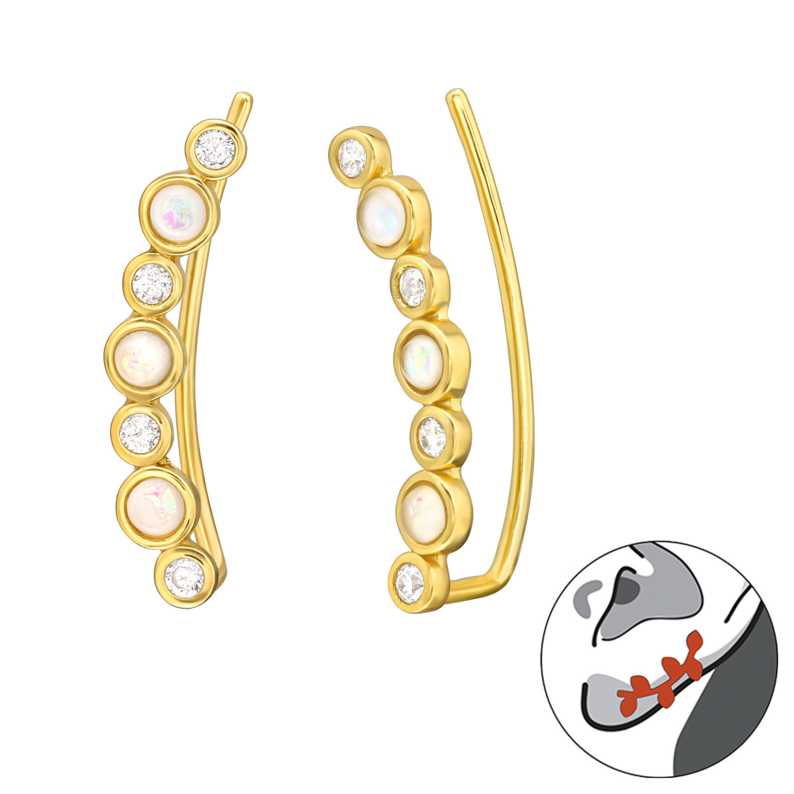Strieborné náušnice ear cuff-313576-314