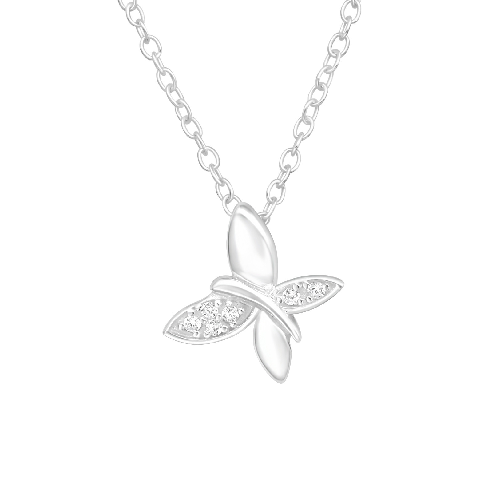 Strieborný náhrdelník motýľ-271785-31
