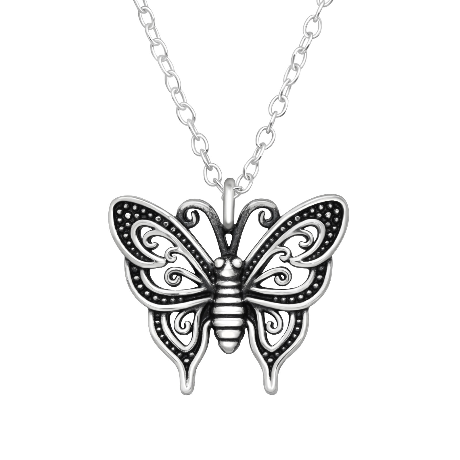 Strieborný náhrdelník motýľ-294695-313