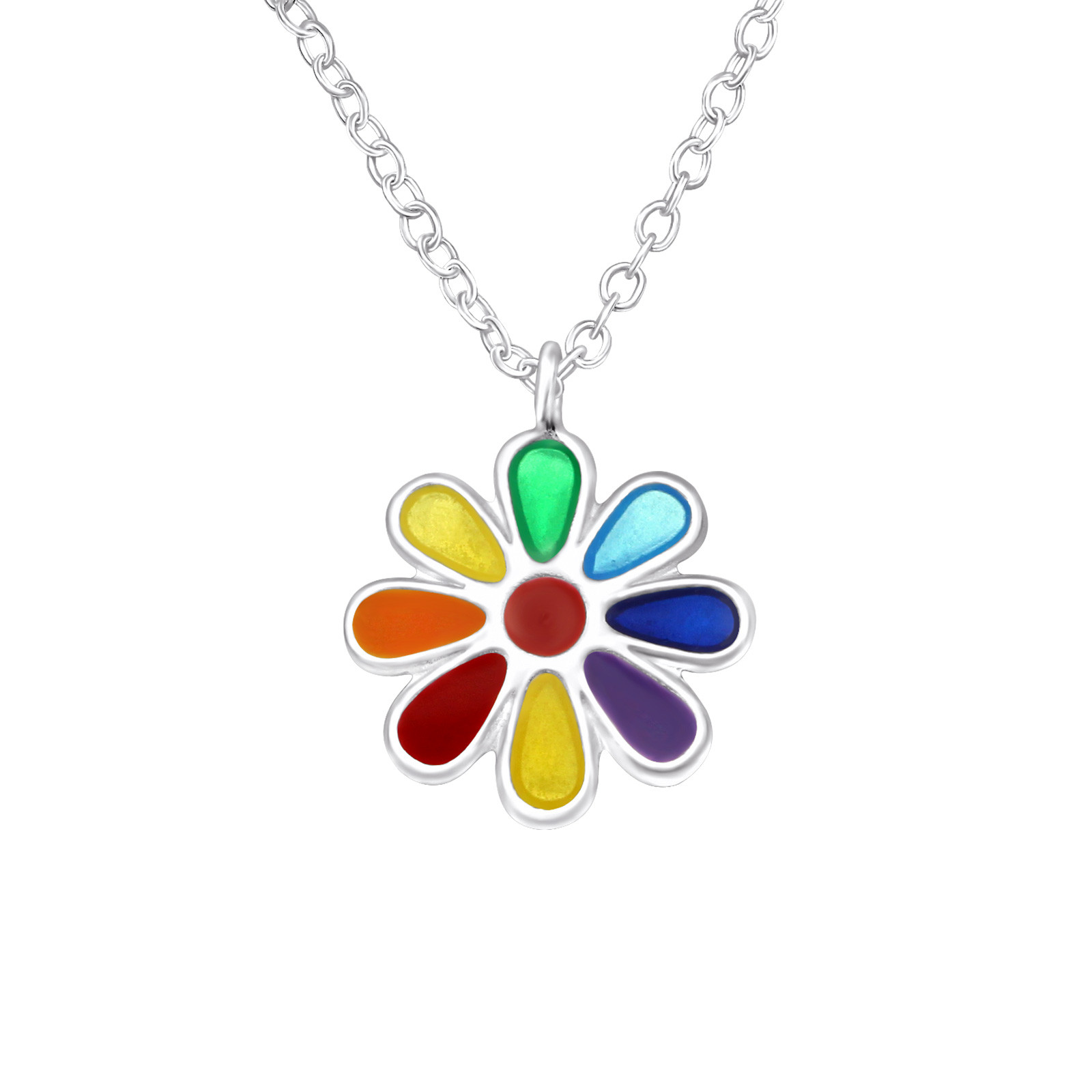 Detský strieborný náhrdelník kvet-294697-34