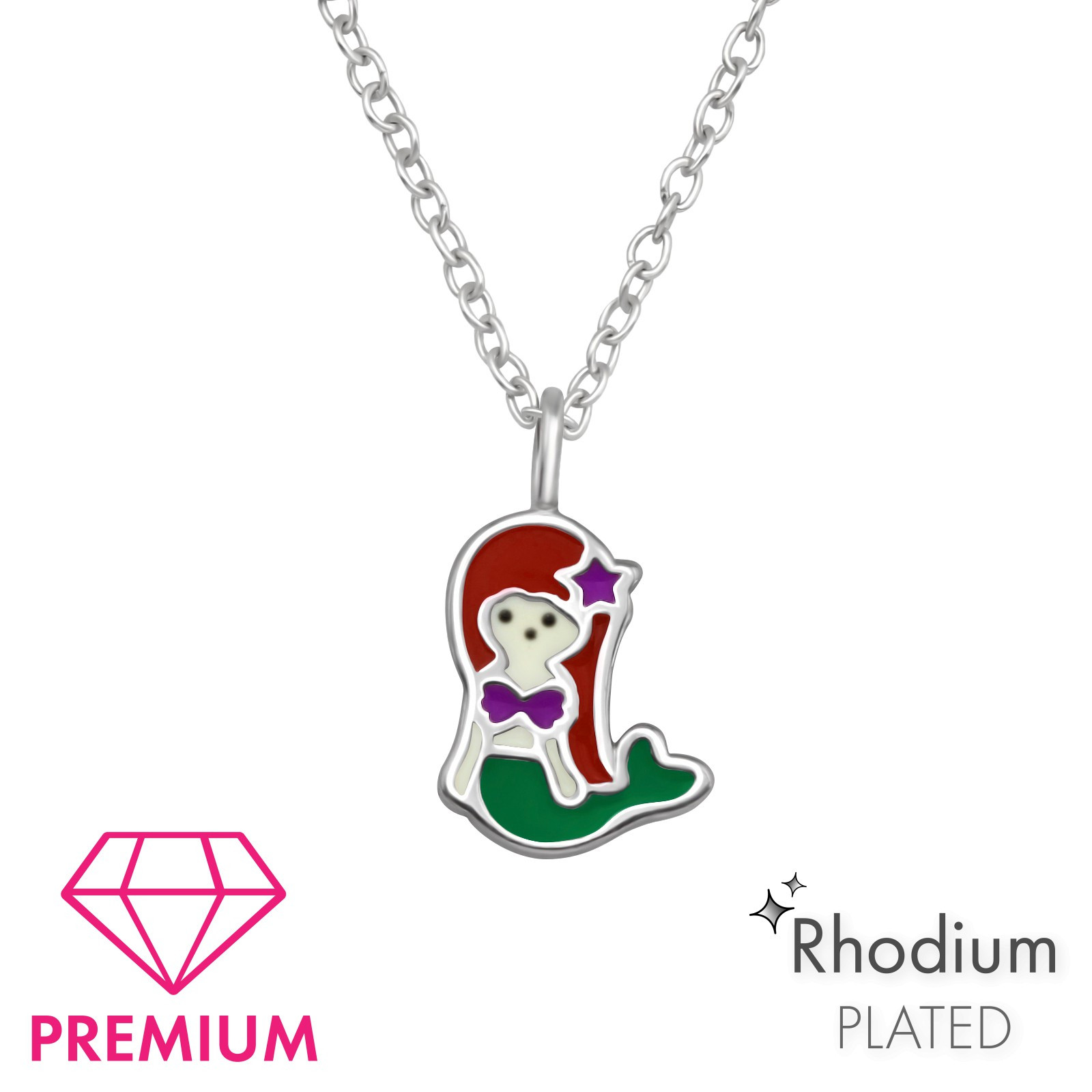 Detský strieborný náhrdelník morská panna-294699-35