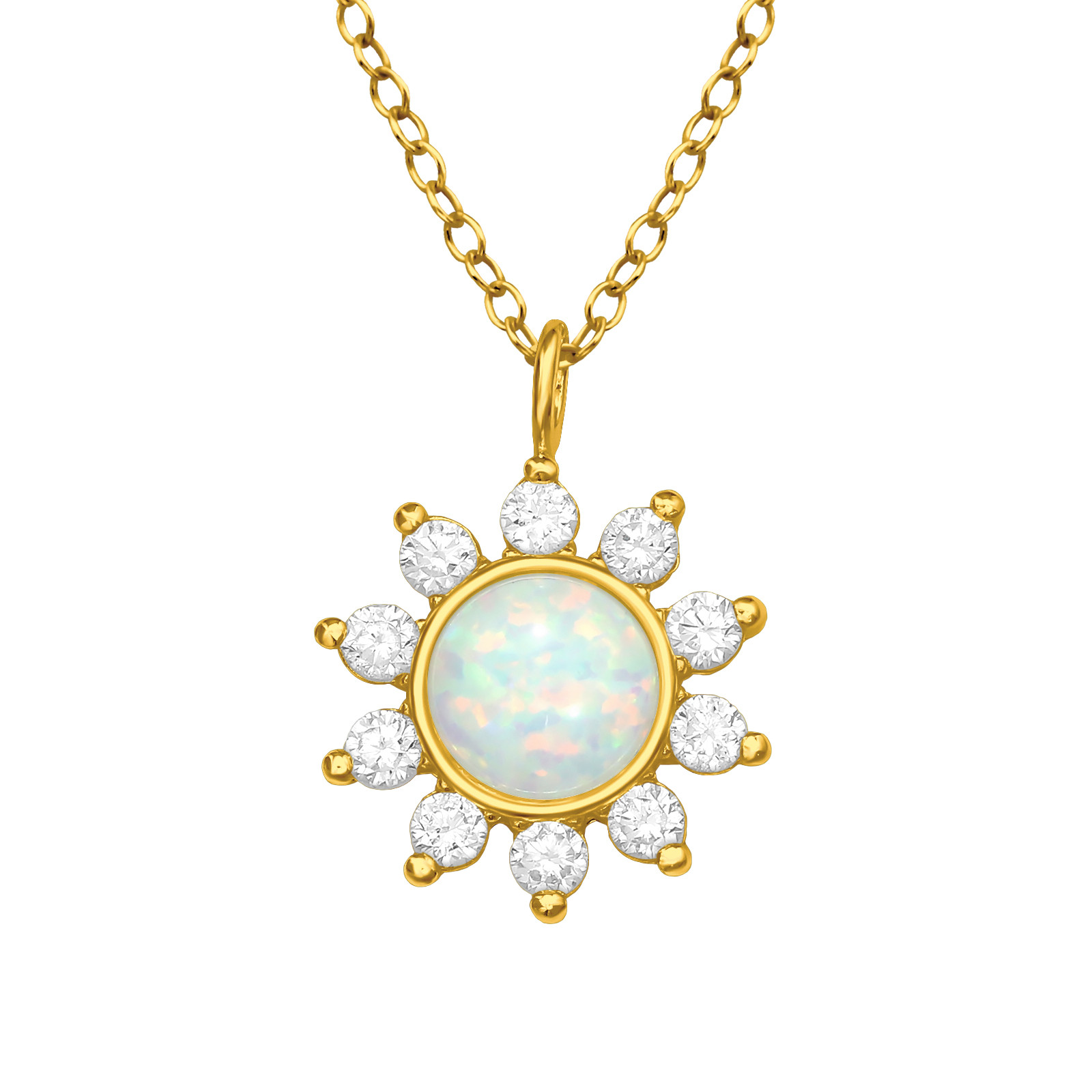 Strieborný pozlátený náhrdelník slnko-271803-34