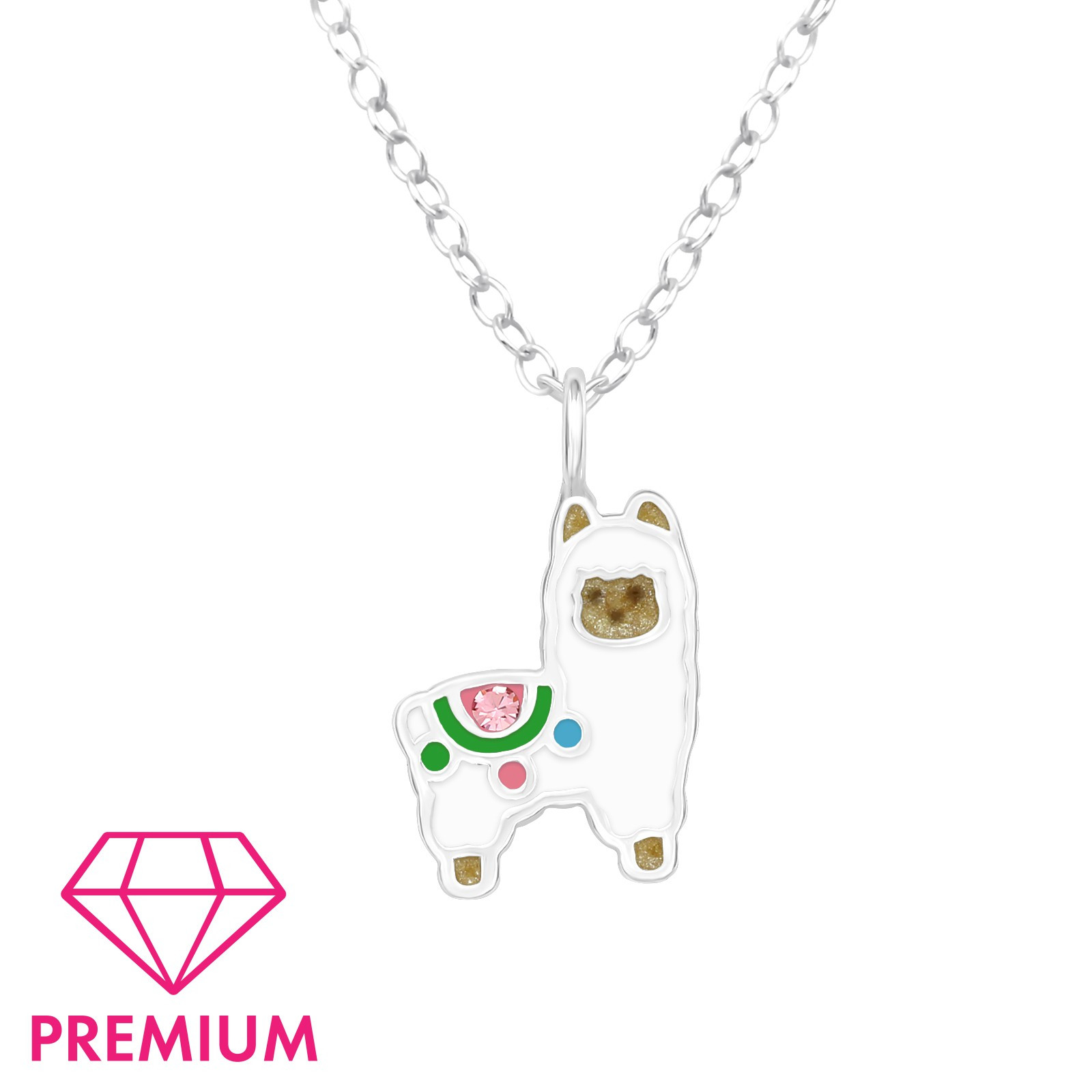 Detský strieborný náhrdelník lama-294698-35