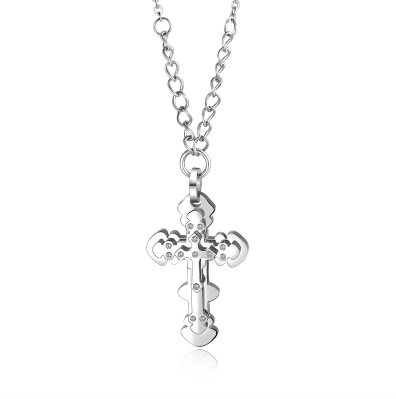 Oceľový náhrdelník krížik-203716-31