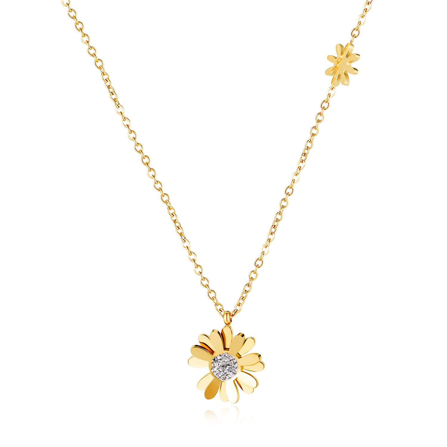 Dámsky oceľový náhrdelník kvet-267157-34