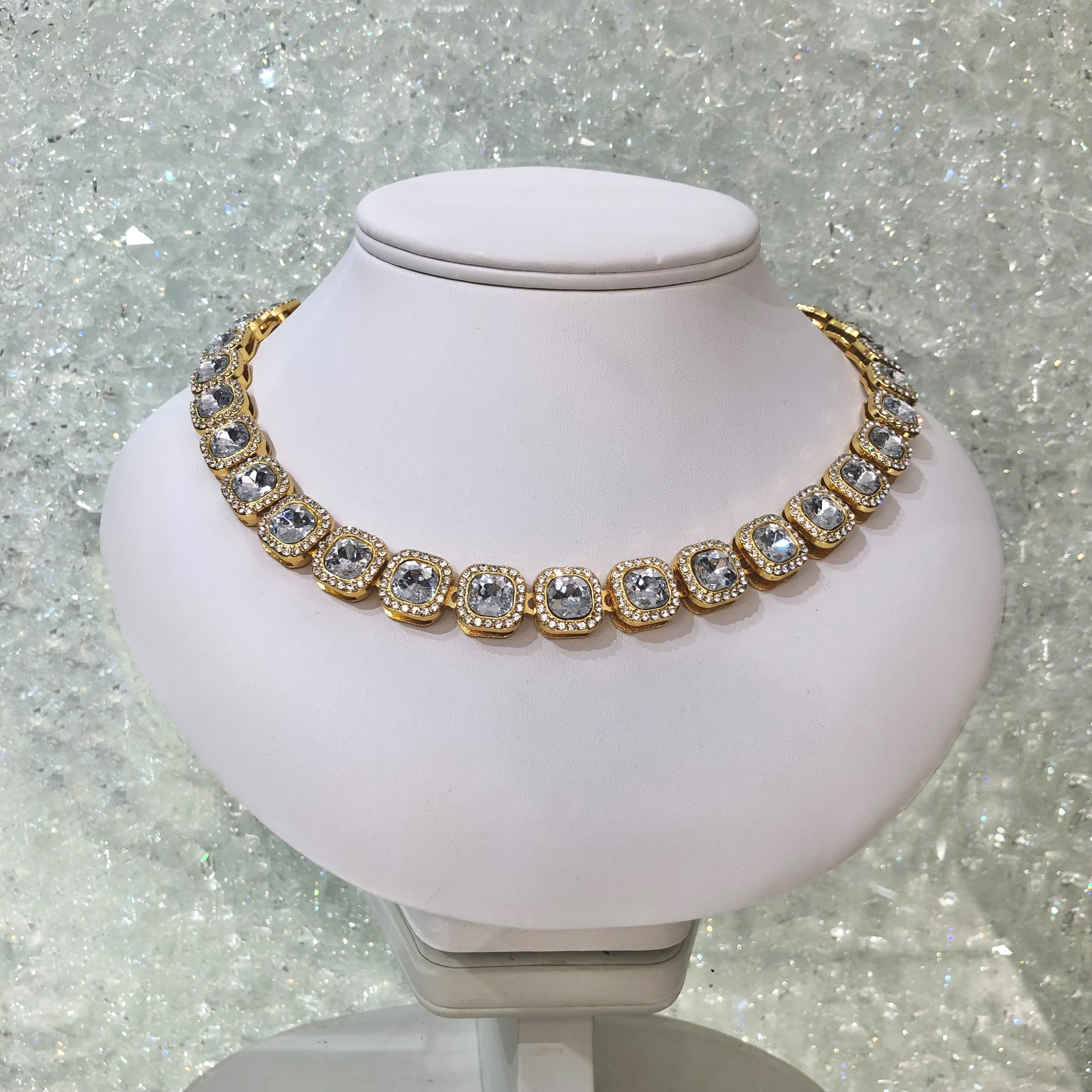 Dámsky oceľový kryštálový náhrdelník-274900-31