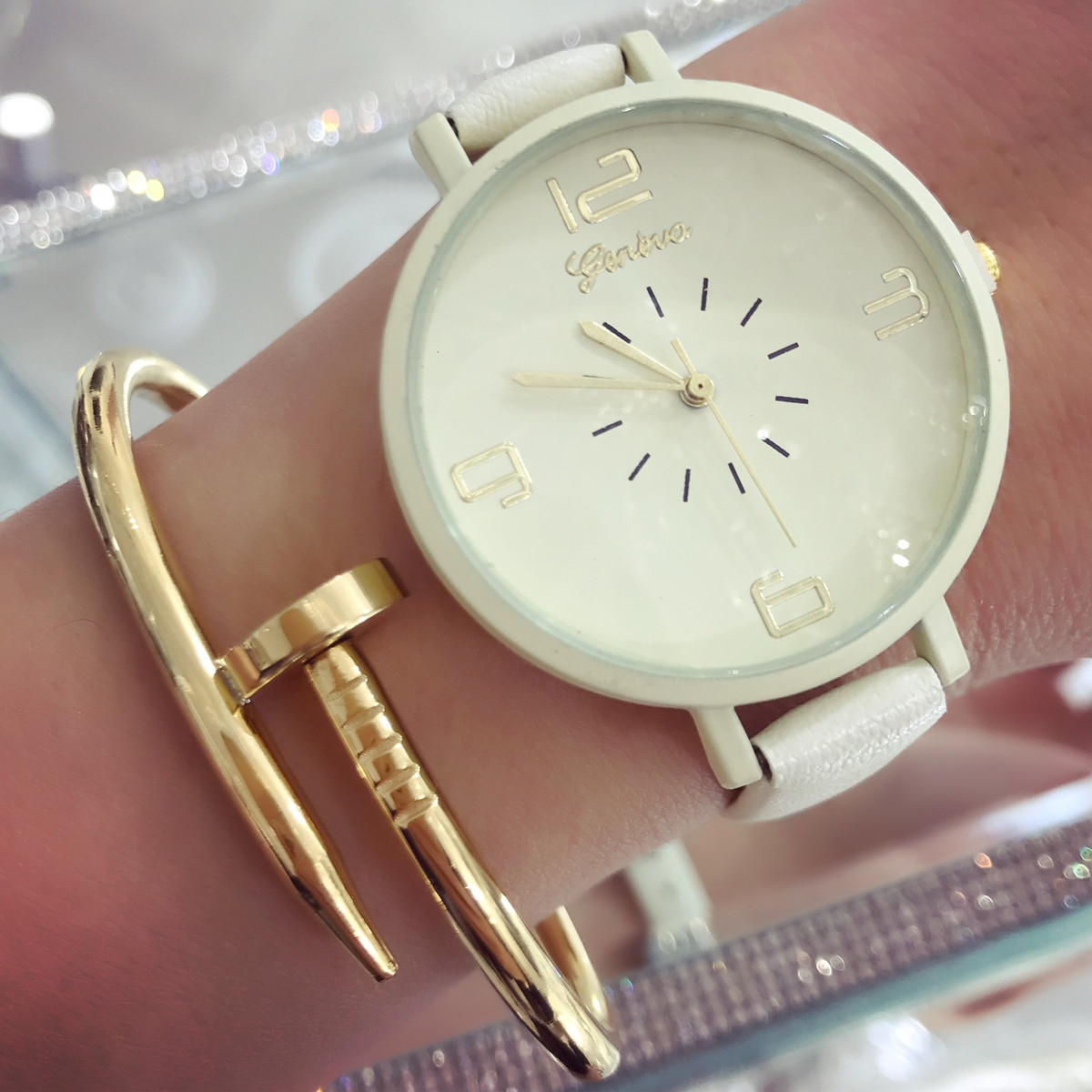 Krémové hodinky Geneva-172348-31