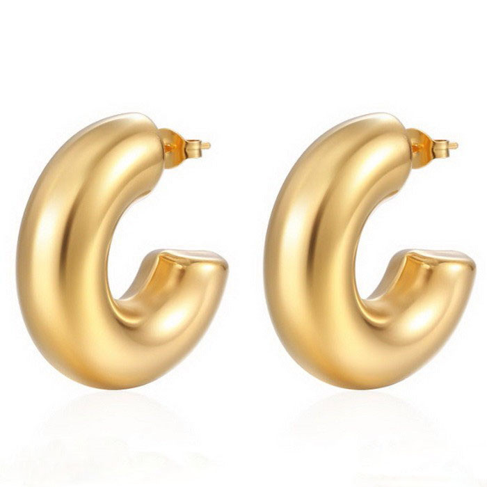 Výrazné oceľové náušnice polkruhy-299164-310