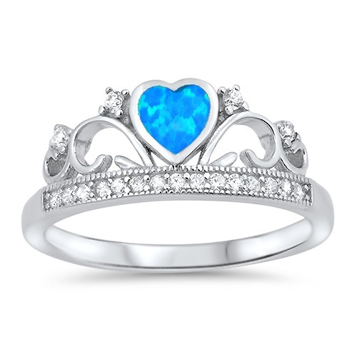 Strieborný prsteň s modrým srdiečkom-156438-31