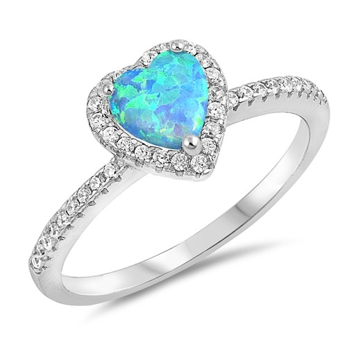 Strieborný prsteň s modrým srdiečkom-156688-31