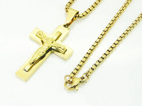 Oceľová retiazka s príveskom krížik-277255-31