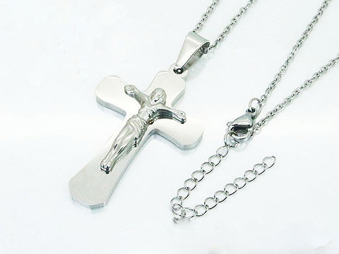 Oceľový náhrdelník s krížikom-265681-36