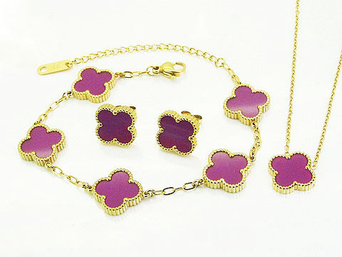 Pozlátená ceľová súprava trojkombinácia Olivia-307150-34