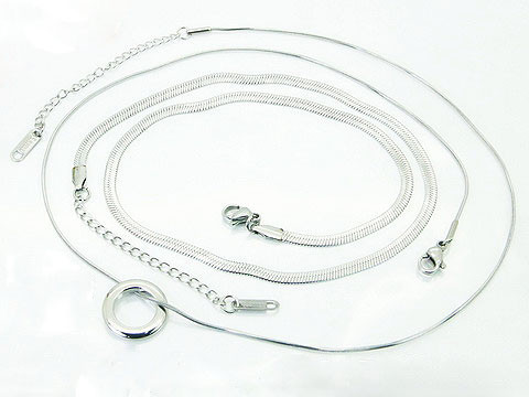 Oceľový náhrdelník dvohitý s príveskom-321798-313