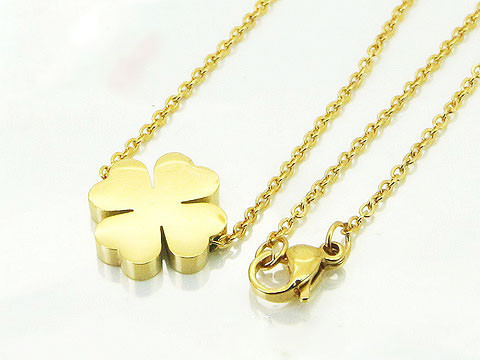 Dámsky oceľový náhrdelník s príveskom štvorlístok-291077-320