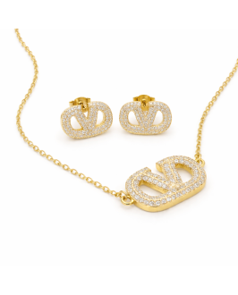 Dámsky trendy set s kryštálmi 