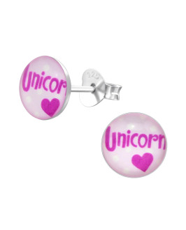 Detské strieborné náušnice unicorn