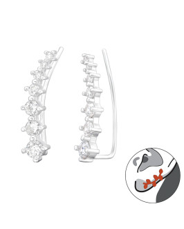 Strieborné náušnice ear cuff