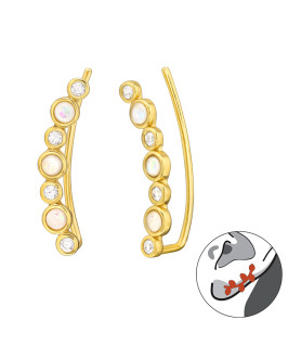 Strieborné náušnice ear cuff