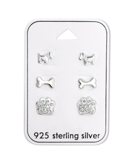 Set strieborných náušníc 