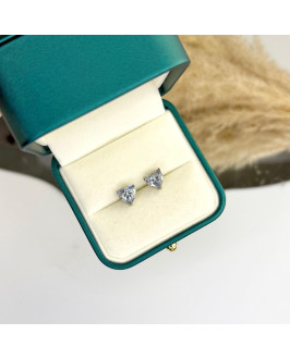 Oceľové náušnice s kryštálom srdce