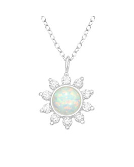 Strieborný náhrdelník Kvet