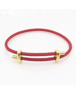 Nastaviteľný náramok z chirurgickej ocele červený