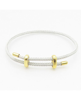 Nastaviteľný náramok z chirurgickej ocele biely