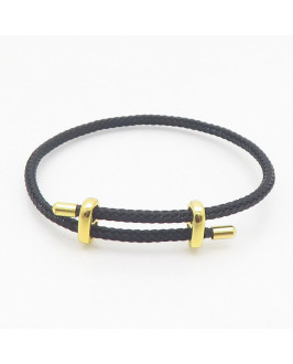 Nastaviteľný náramok z chirurgickej ocele čierny 