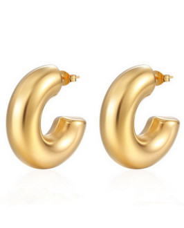 Výrazné oceľové náušnice polkruhy