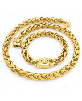 Pánska pozlátená oceľová súprava hrubá