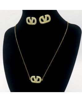 Dámsky trendy set s kryštálmi 