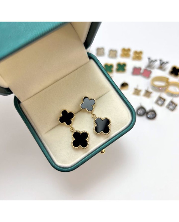 Dámske visiace náušnice čierne-303879-20