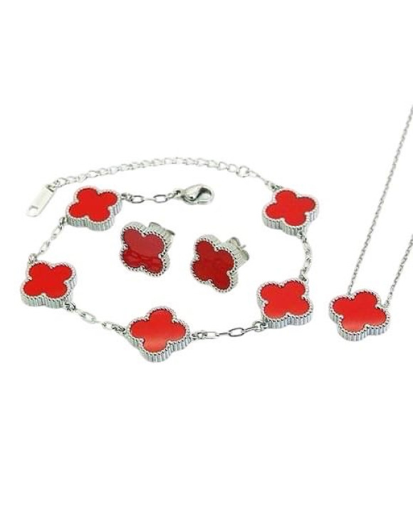 Dámska oceľová súprava červená-311649-20