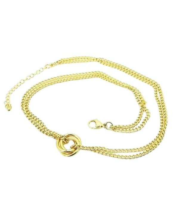 Oceľový náhrdelník prepletený trinity-312018-20