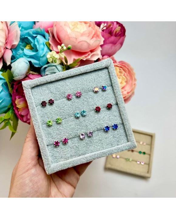 Farbené strieborné náušnice s kryštálom-313497-20