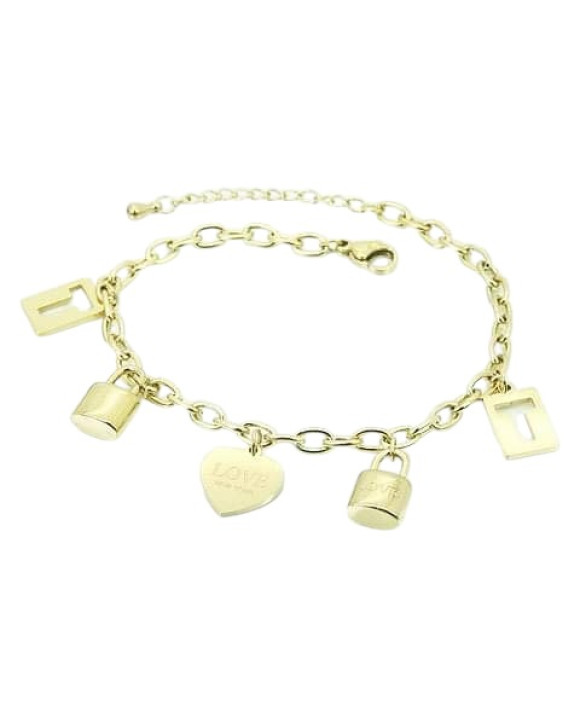 Dámsky pozlátený náramok s príveskami-311804-20