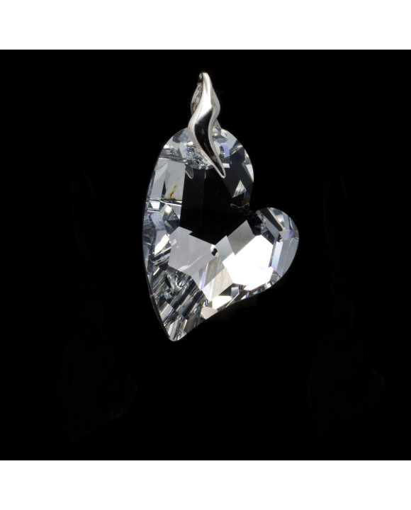 Strieborný prívesok srdiečko Swarovski-200090-20