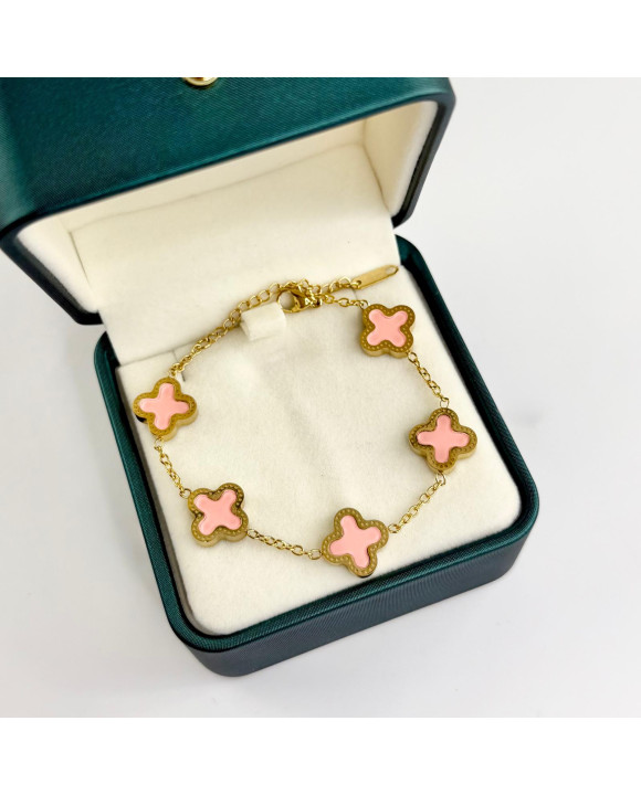 Dámsky oceľový náramok ružový Bianka-321588-20