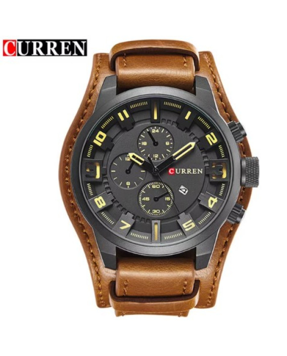 Pánske hodinky s koženým remienkom-317085-20